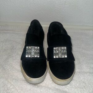 Michael Kors Black Velvet Slip-On Shoes